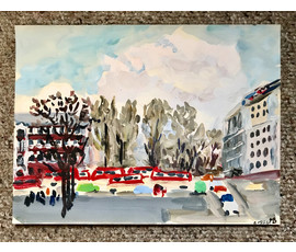 Фото: Михеева В.Н. Акварель. "Гостиница Минск", 1970-е гг. 32х24 см - Артикул №1495