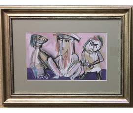 Картина "Трое на розовом фоне". Акулов В. 2003 год. №655 НЕТ В НАЛИЧИИ