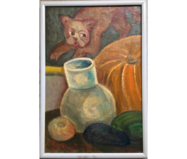 Акулов В.И. "Вид на дыню", 2010 г. Холст, масло. Размер 43х63 см с рамой.№659
