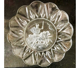 Тарелка, блюдо. "В бой", Россия до 1917г., стекло. № 2335