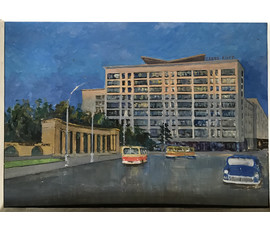 Фото: Булычев Ю.А. “Минск”, 1960 г. Картон, масло. Размер 60х85 см. - Артикул №755