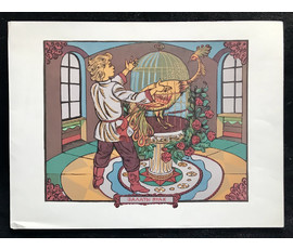 Поплавская Н.Н. (1931 г.р.). Графика. Линогравюра "Залаты птах" №1283