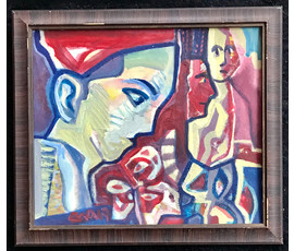Акулов В.И. "Гименей", 2019г. Картон, акрил. Размер 44,5/39 см., 38,5/33 см без рамы.№1670