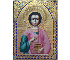 Икона "Св. Пантелиймон". Л.Д.Салаутин, Палех. 1890е года. №97