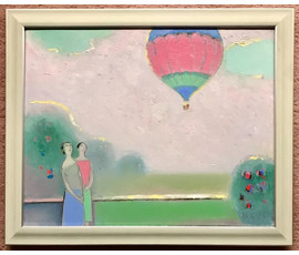 Костюченко В.К. "Пейзаж с воздушным шаром", 2021 год; 40/50 см №1853