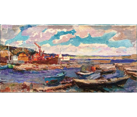 Картина"На реке". Катков Сергей Петрович. 1956г. №195