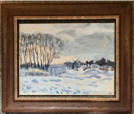 Минск. Михеева В.Н. Акварель "Зимой в серебрянке" 1986 год; 36х48 см №1524