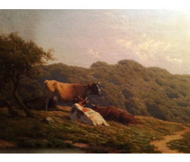 Картина "Пейзаж с коровами". Bartsch Carl-Frederick (1829-1908). Цена по запросу №280 НЕТ В НАЛИЧИИ