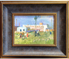 Картина "Строимся". Тюрин В.П. 1950-е г. №337