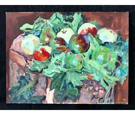 Михеева В.Н. Акварель "Яблоки", 1970-80-е гг.; 48/36 см №1530