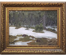 Азгур (Горелова) Г.Г. "Весна",1957 г. Картон, масло. Размер без рамы 24х33 см. №454