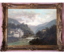 THOMA, JOSEF(WIEN 1828-1899). КАРТИНА “ЗАМОК В АЛЬПАХ” №539