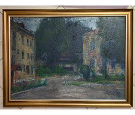 Фото: Рей И.П "Мінскі дворык". 1973г. Картон, масло. Размер 50х70 см. № 2669 - Артикул №2669