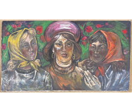Фото: Малишевский А.А "Сельские мадонны", 1978г. Холст, масло. Размер 65х119 см. № 2798 - Артикул №2798