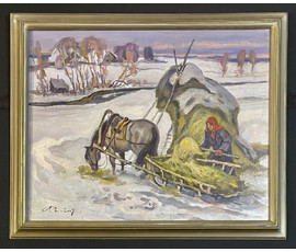Поплавский Г.Г "Зима на исходе", 2007г. Холст, масло. Размер 40х50 см. № 3607