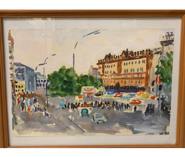Фото: Михеева В.Н. "Минск ул.Ленина", 1980г. Акварель, размер 36,5х24,5 см. № 2468 - Артикул №2468
