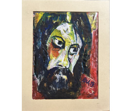 Акулов В.И "Григорий Р.", 2019г. Акрил, бумага. Размер 40х50 см. № 3484