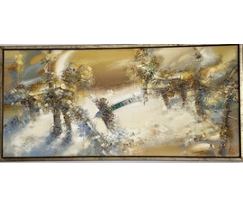 Шепелевич В.А "Полёт ночной птицы", холст, масло. Размер 140х65 см. № 3808
