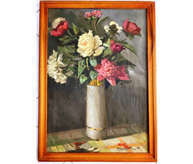 Корженевский А.С "Пионы", 1972г. Холст. масло. Размер 70х50 см. № 2401