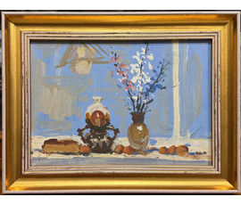 Хмелевский В.В "Натюрморт", ДВП, масло. Размер 21,5х31 см. № 3762