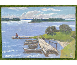 Савицкий В.Н "Тёплый день", 1982г. Холст, масло. Размер 80х115 см. № 3631