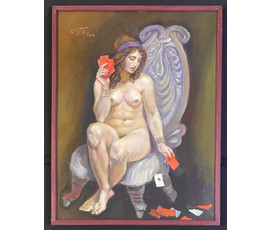 Поплавский Г.Г Каталожная работа "Меланхолия", 1992г. Холст, масло. Размер 65х60 см. № 3617