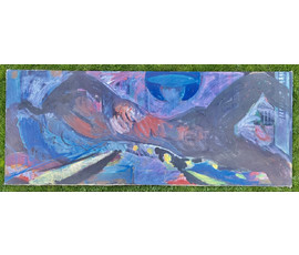 Кищенко А.М "Ночь", 1994г. Холст, масло. Размер 80х200 см. № 3226