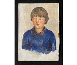 Эрлер Л.Н "Портрет", 1965г. Картон, масло. Размер 21х30 см. № 2937