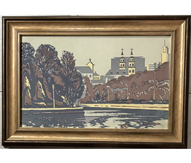 Бойко В.А "Минск". Графика. Цветная линогравюра. Размер с рамой 46,5х66,5 см. № 3304