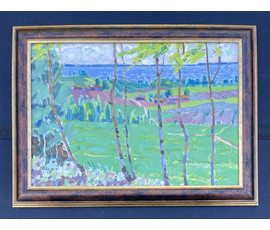 Казакевич Н.К "Летам на Нарачы", 1964г. Картон, масло. Размер 33х49 см. № 3238