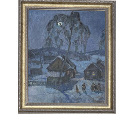 Козловский А.С "Рождество", 1975г. Холст, масло. Размер с рамой 61.5х71 см. № 3751