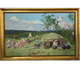 Дорошевич Ф.И. "После работы". Холст, масло. Размер 45х73 см. № 2607