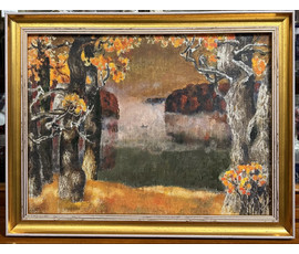 Фото: Ландарский Р.Е "Моя Беларусь". Холст, масло, картон. Размер 37х50 см. № 3230 - Артикул №3230