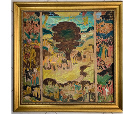 Кищенко А.М. "Будущий триптих",1983г. Картон, масло. Размер с рамой 84х84 см. №1600