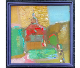 Костюченко В.К "У храма", 1995г Холст, масло. Размер 29х29 см. № 2739
