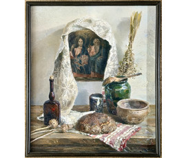 Фото: Ходорович В.П "Хлеб", 1985 г. Холст, масло. Размер с рамой 63,5х73,5 см. № 4082 - Артикул №4082