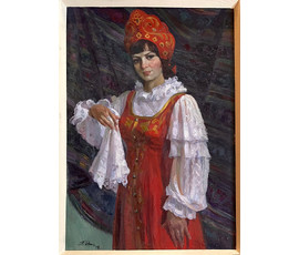 Фото: Явич П.М. (ученик Пэна Ю.М) "Комсомолка",1978г. Холст, масло.Размер 100х70 см. № 2890 - Артикул №2890