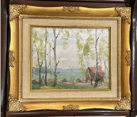 Козловский А.С. Пейзаж. Картон, масло. Размер 20х24,5 см. №86