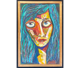 Акулов В.И "Лора Финкельштейн.Молодые годы.Образ", 2019г. ДВП, масло. Размер 71х48 см. № 3072