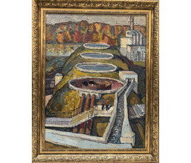 Фото: Тихонович Г.Е "Охрана природы-охрана Родины", 1973г. Картон, масло. Размер с рамой 96,5х76,5 см. № 3715 - Артикул №3715
