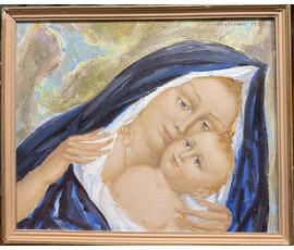 Кузьмич А.В "Мадонна", 1994г. ДВП, масло. Размер с рамой 59х49 см. № 3911