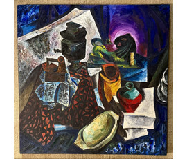 Рубцов В.М. Каталожная работа "Натюрморт с самоваром", 1972г. Холст, масло. Размер 125х124, 5 см. № 3767