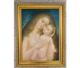 Кузьмич А.В "Моя Мадонна", 1991г. Картон, масло. Размер 68х49 см. № 2476