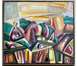 Клименко А.И "Город", 2002г. Холст, масло. Размер 71х80 см. № 2634