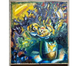 Клименко А.И "Цветы в вазе", 2002г. Холст, масло. Размер 71х65 см. № 2636