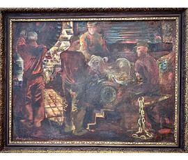 Алесь Мара (Марочкин А.А. 1940 г.р.) «В цехе БЕЛАЗа» 1970 год. Размер 66х85см. №3645