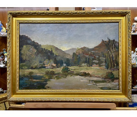Кроль А.И "У озера.Хоста", 1948г. Холст, масло. Размер 48х70 см. № 3298