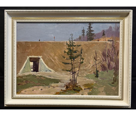 Данциг М.В "Дорога", 1960г. Картон, масло. Размер с рамой 65х85 см. № 3871