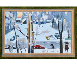 Щемелёв Л.Д "Завулак Якуба Коласа", 2001 г. Холст, масло. Размер с родной рамой 153х103 см. № 4057