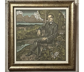 Фото: Басалыга М.С. Литография. Я.Купала "Курган". Размер с рамой и паспарту 27,5 х28 см. № 3175 - Артикул №3175